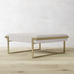 Mixed Material Square Ottoman (40") | Williams-Sonoma