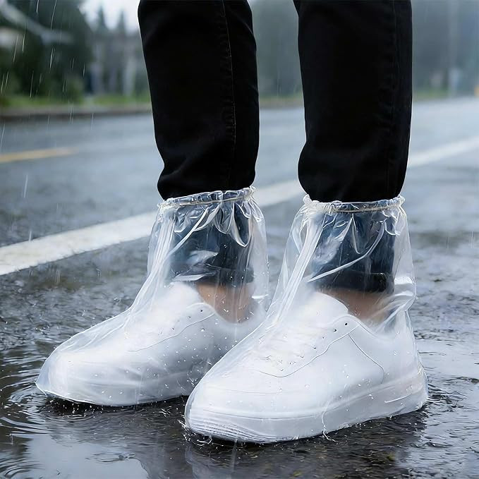 24PCS (12 Pairs) Waterproof Shoe Covers for Rain, Non-Slip Disposable Plastic Shoe Ponchos Boot C... | Amazon (US)