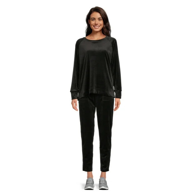 Time and Tru Women's Velour Top and Pants Set, 2-Piece, Sizes S-XXXL | Walmart (US)