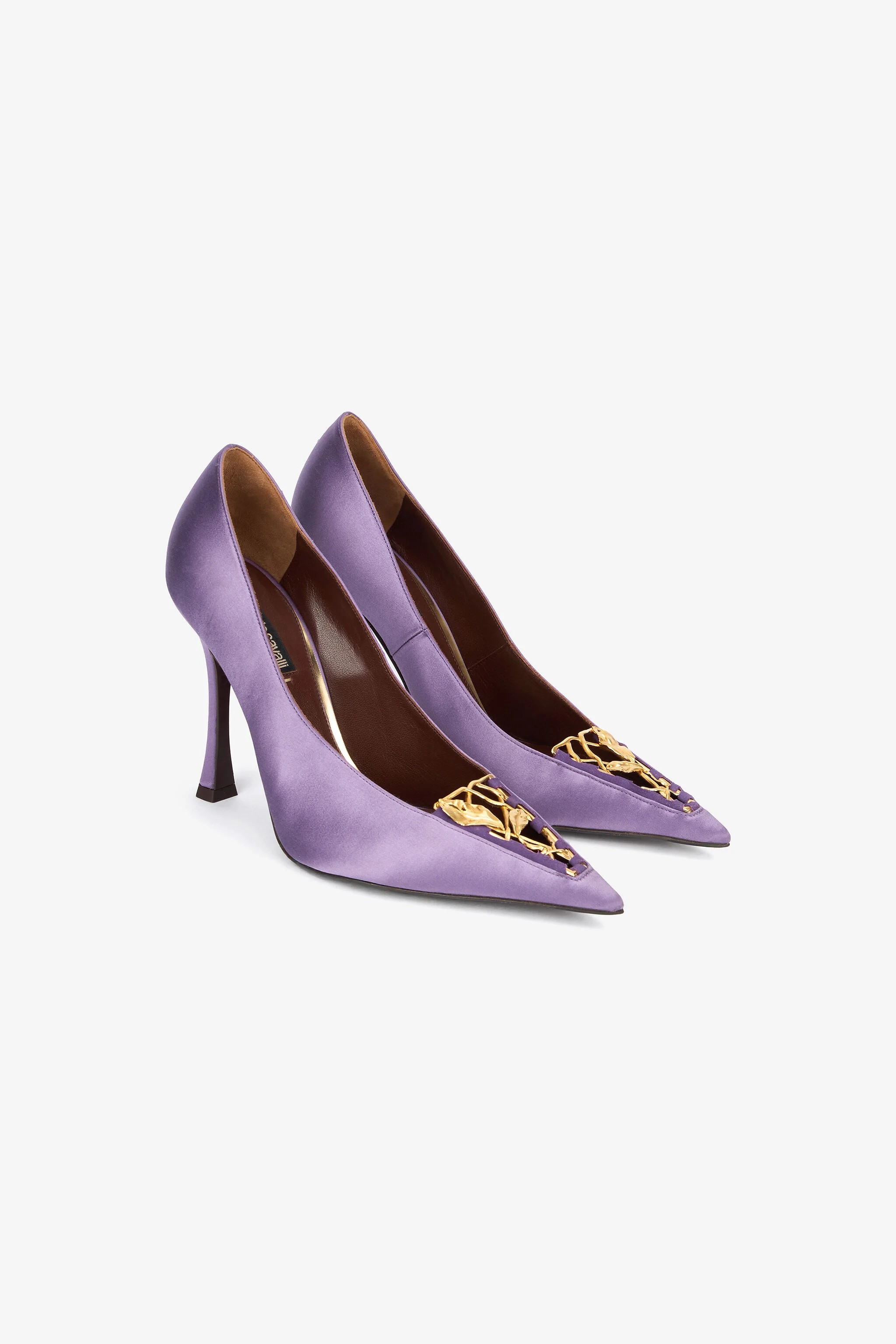Lilac Pumps With Leaf Insert | Roberto Cavalli