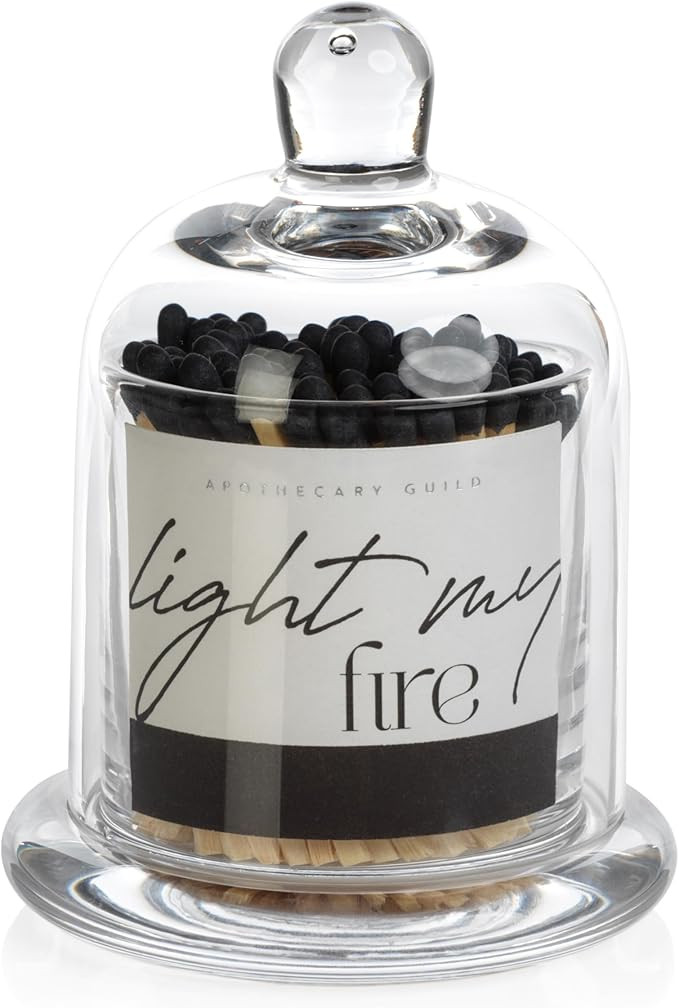 Zodax Apothecary Guild Light My Fire Matches with Glass Dome - Home Decor for Bathroom and Kitche... | Amazon (US)