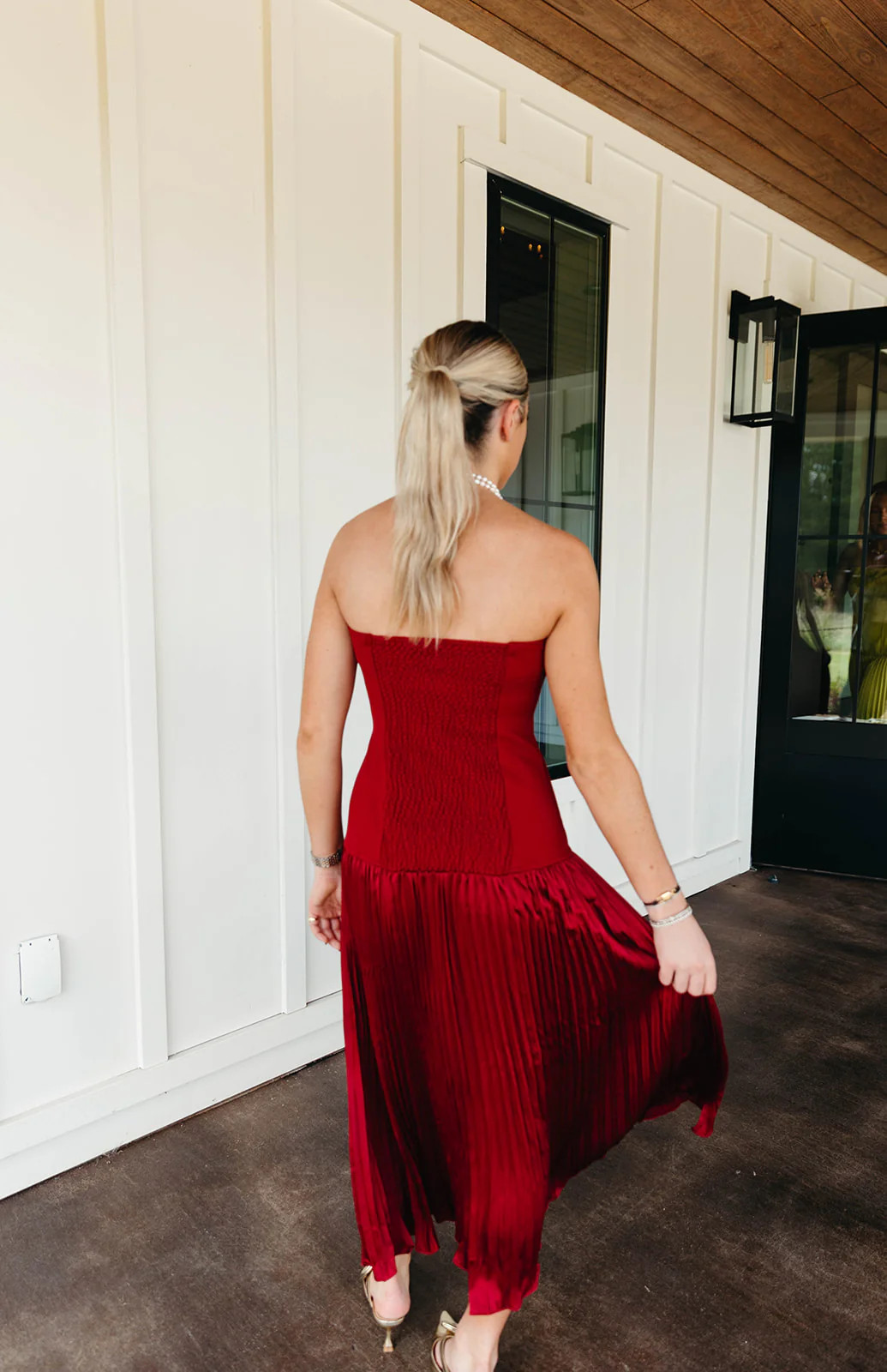 Oakley Midi Dress - Burgundy | Triple Threads