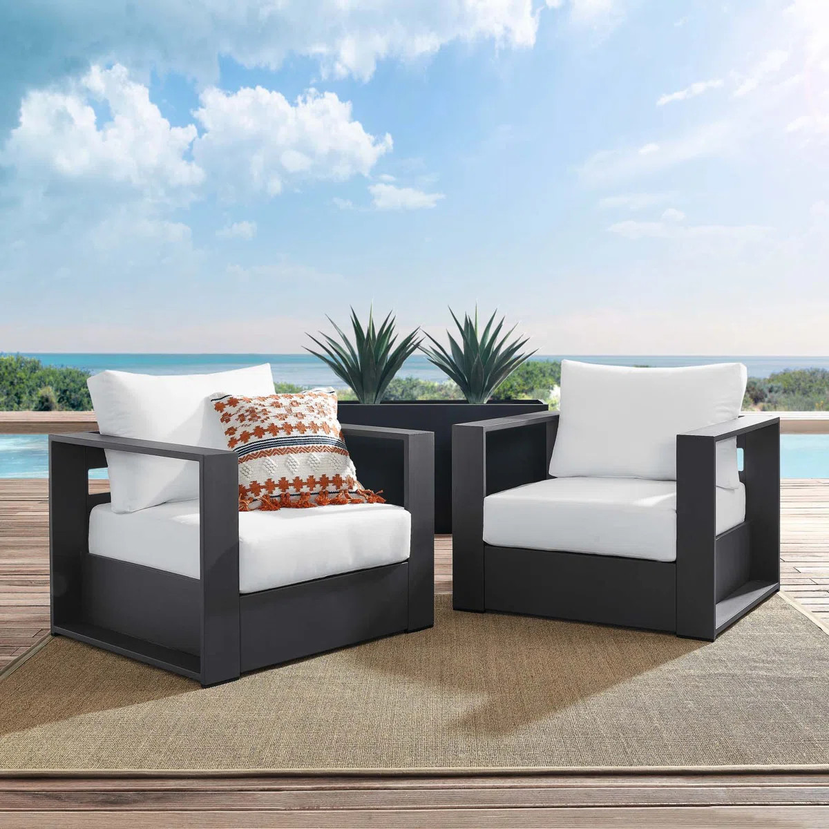 Modway Tahoe Outdoor Patio Powder-Coated Aluminum Armchair Set (Set of 2) | Wayfair North America