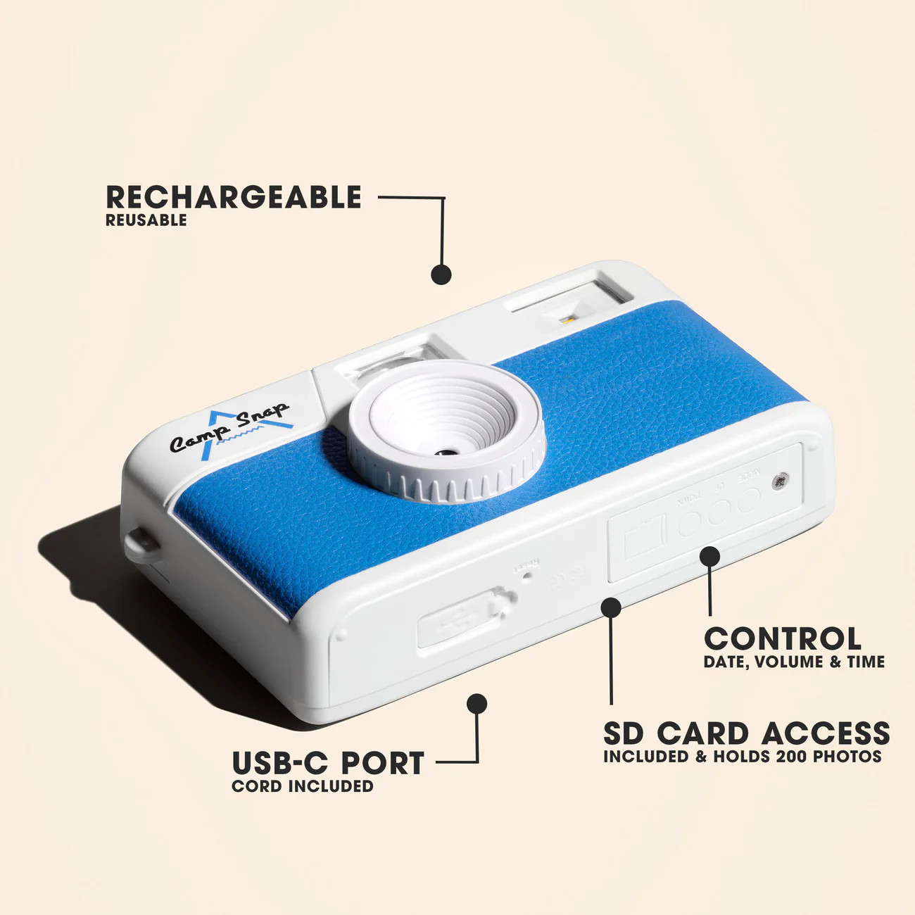 Vintage Screen Free Point and Shoot Digital Camera | Camp Snap | Camp Snap