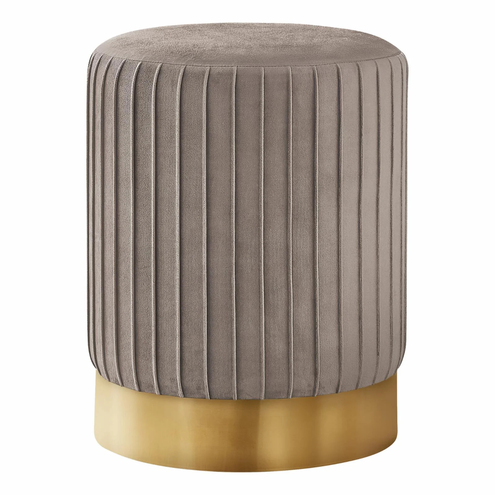 Monarch Specialties 14 In. Ottoman Round, Velvet, Metal Base, Pink, Gold | Walmart (US)