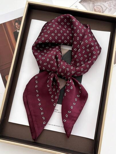 1pc Square Satin Paisley Print Women's Headscarf Scarf Bag Accessory - Size one-size | SHEIN
