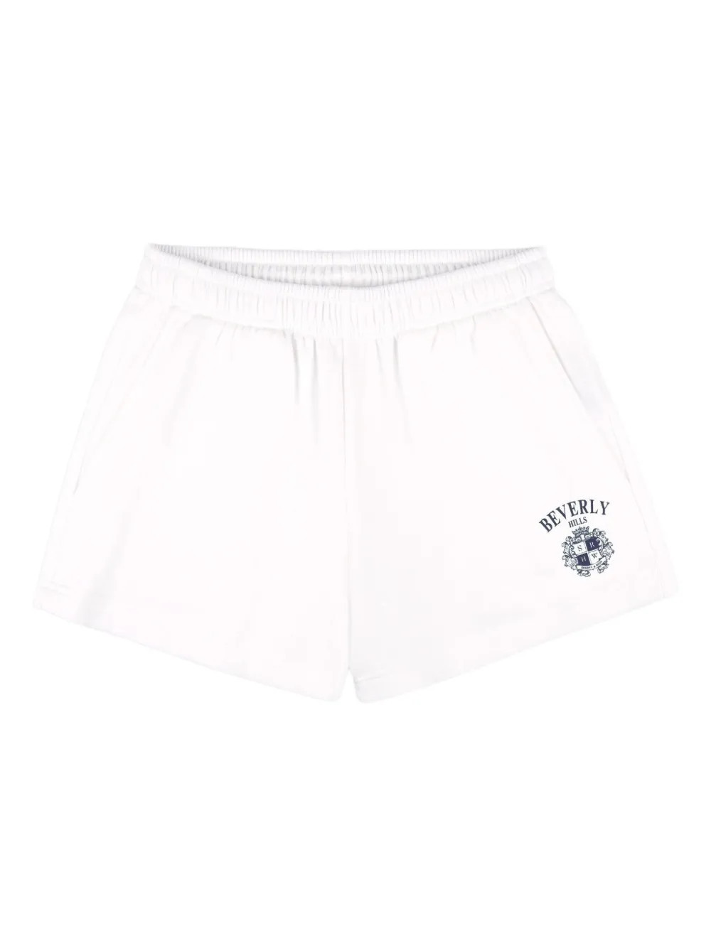 Sporty & Rich Beverly Hills Crest shorts - White | Farfetch Global