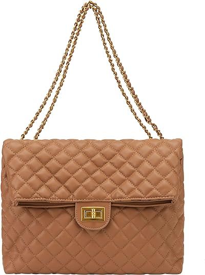Plusfeel Quilted Women's Bag Large Capacity Chain Single Shoulder Clutch Fashion Crossbody Bag | Amazon (US)