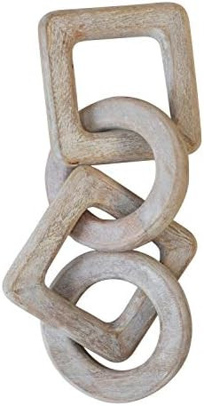 Creative Co-Op Mango Wood Chain Décor, Whitewashed Decor, Natural | Amazon (US)