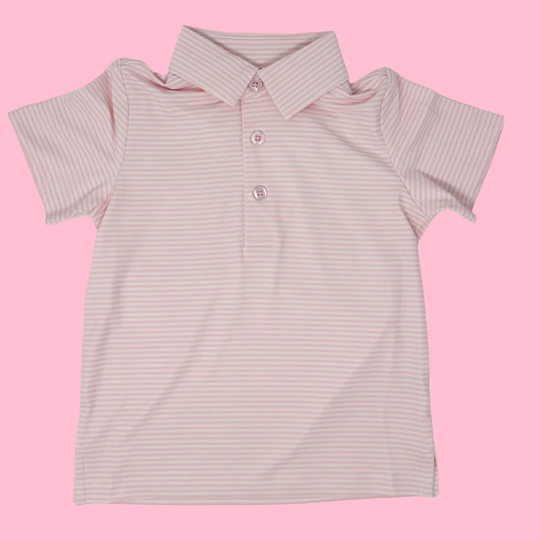 Pink Stripe Polo | Poppy Kids Co