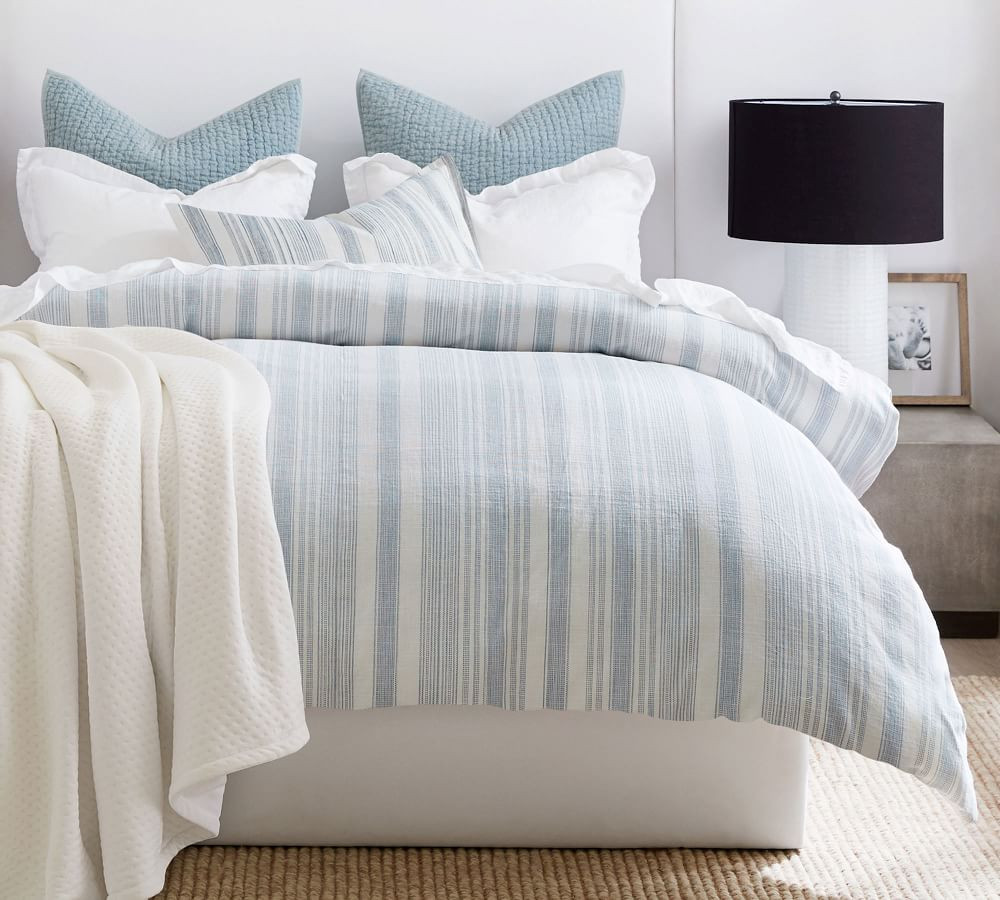 Hawthorn Striped Cotton Duvet Cover | Pottery Barn (US)