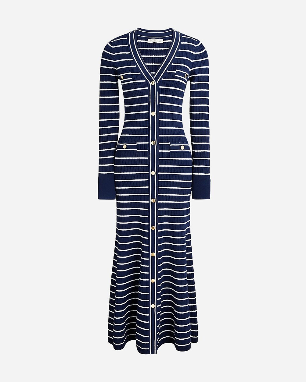 Button-up sweater-dress in stripe | J. Crew US
