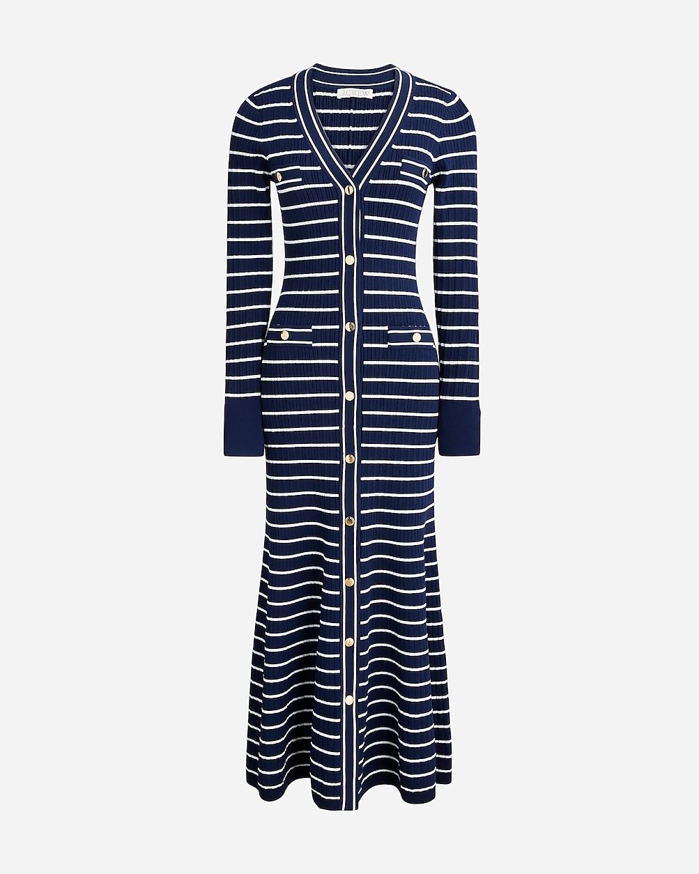 Button-up sweater-dress in stripe | J.Crew US