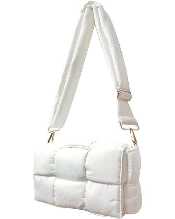 NAARIIAN Puffer shoulder bag Nylon padded woven handbag designer crossbody dupes women down purse | Amazon (US)