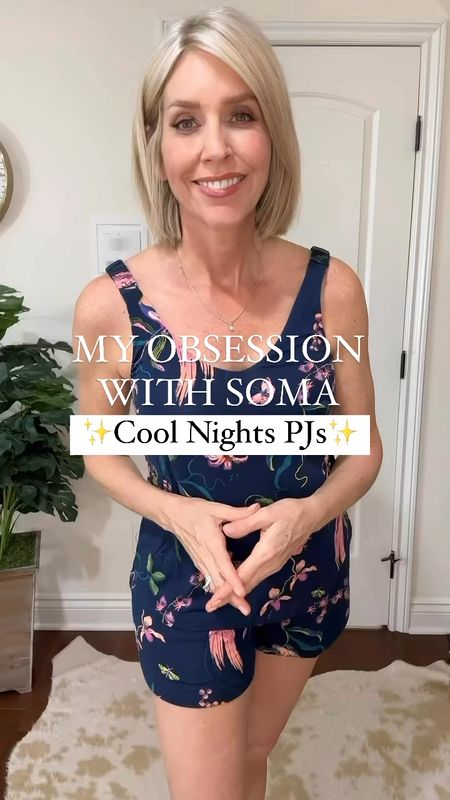 You probably already know this, but Soma Cool Night’s pajamas are my fave! This gorgeous new print is from Soma’s artist collection. Stunning print but the same comfy and cool fabric. Fits true to size and I’m wearing a small.

#LTKFindsUnder50 #LTKOver40 #LTKVideo