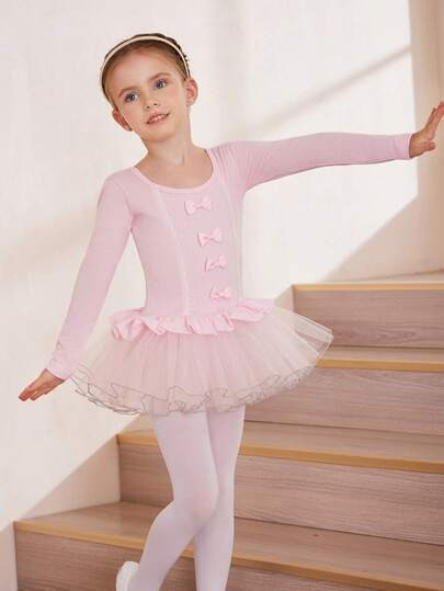Girls Ballet Tutu Dress, Long Sleeve Toddler Dance Costume Performance Leotard | SHEIN