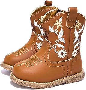 Newsonet Baby Cowboy Cowgirl Boots Infant Western Boots Toddler Boys Girls Round Toe Riding Mid C... | Amazon (US)