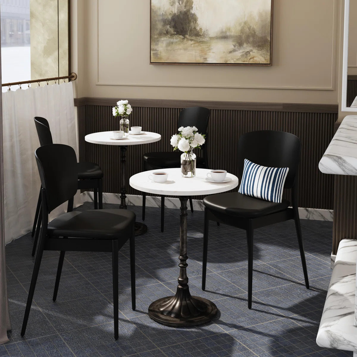 Ellesyn 24" Round Marble And Iron Dining Table | Wayfair North America