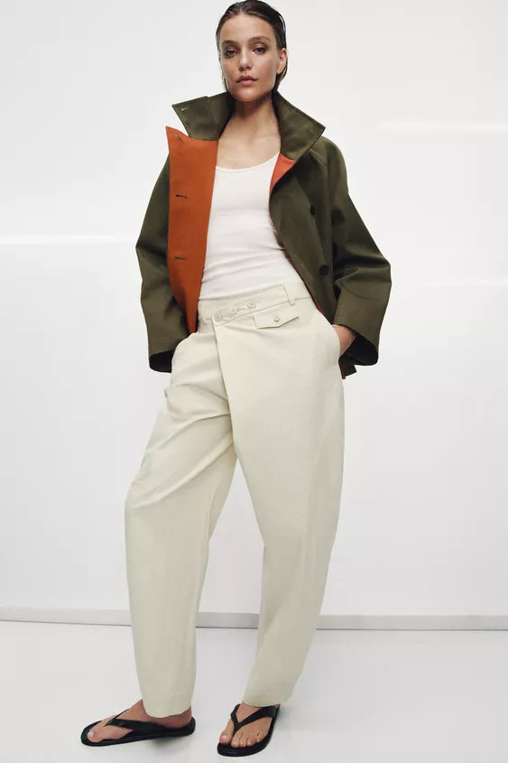 ZW COLLECTION WRAP BUTTON PANTS | Zara US