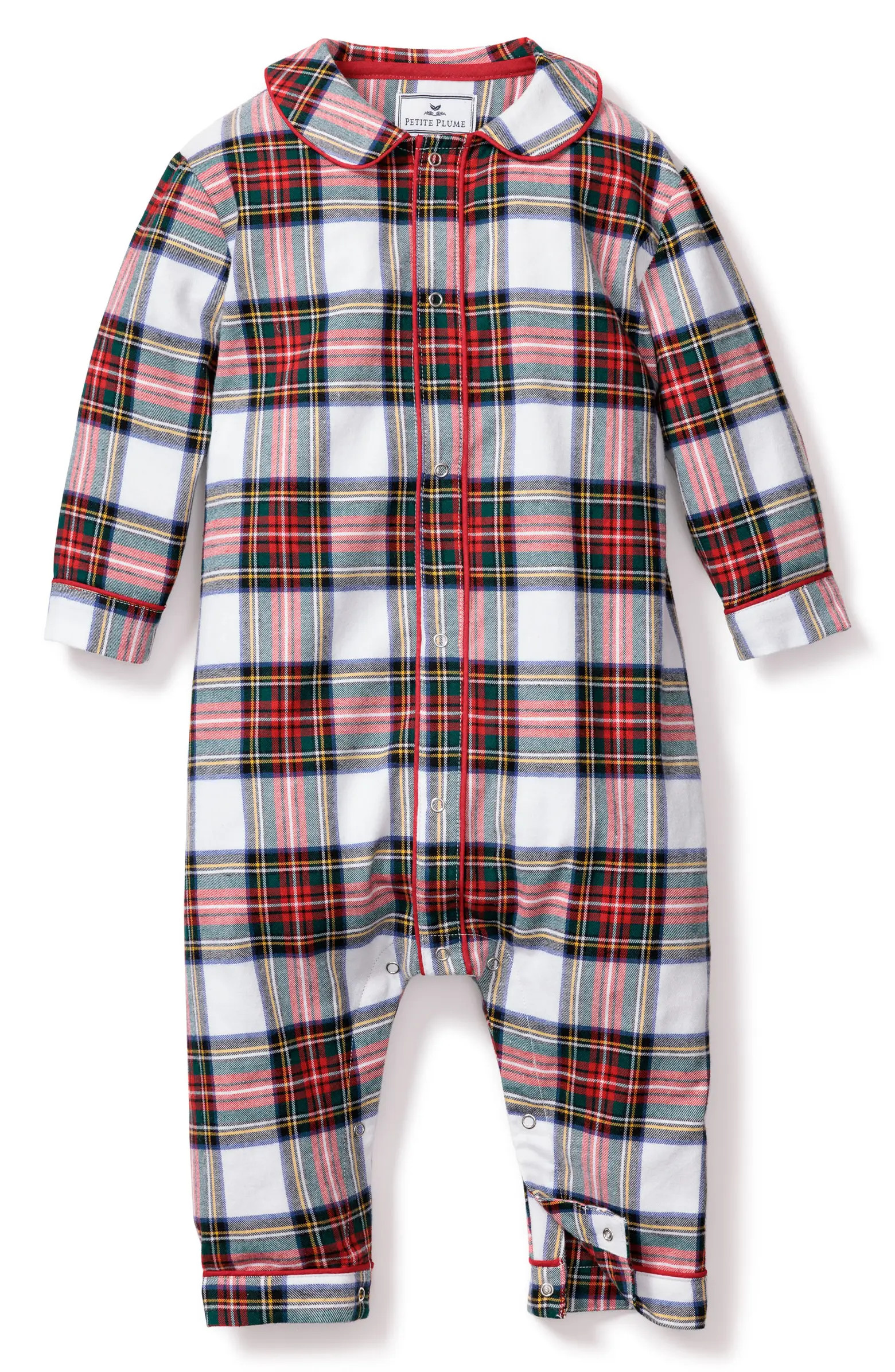 Petite Plume Cambridge Balmoral Tartan Plaid Cotton Blend One-Piece Pajamas | Nordstrom | Nordstrom