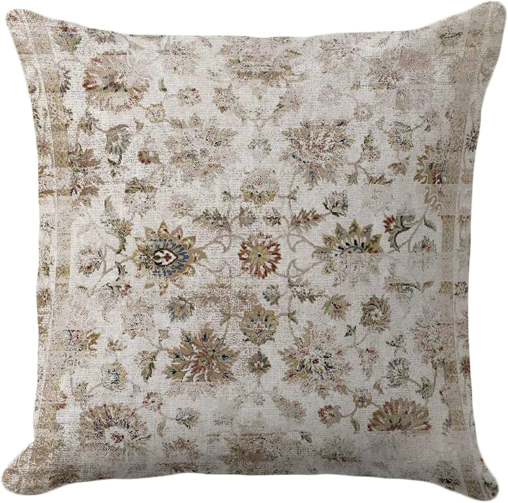 Ethnic Bohemian Pillow Covers 20X20 Inch - Super Soft Vintage Turkish Carpet Design, Boho Throw C... | Amazon (US)