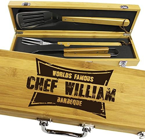Personalized Engraved Grill BBQ Gifts Set for Men Dad Father Him - Barbecue Grilling Set with Too... | Amazon (US)