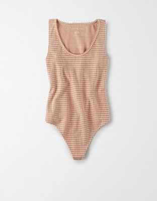 AE Plaid Scoop Neck Bodysuit | American Eagle Outfitters (US & CA)