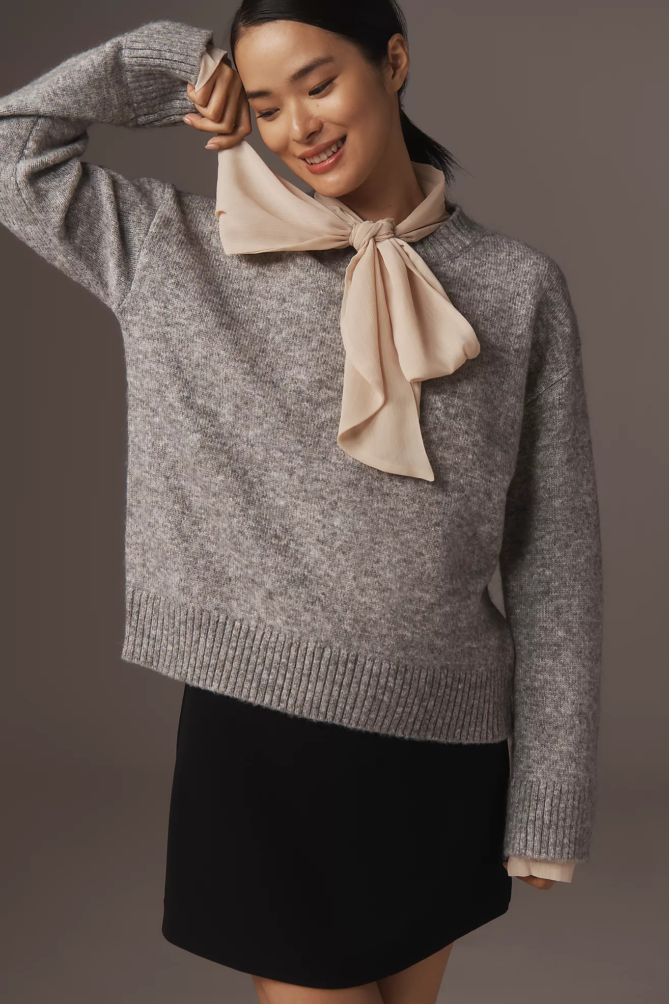 Endless Rose Tie-Neck Oversized Sweater | Anthropologie (US)