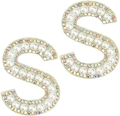 MY Storeone Sparkly Rhinestones and Elegant Pearls Iron On Patches for Clothing, A-Z Sew On Decorati | Amazon (US)
