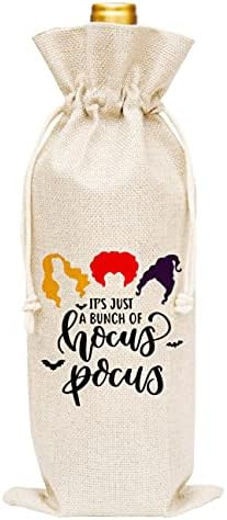 Hocus Pocus Wine Gift Bags, Burlap Wine Bottle Cover Bag For Halloween, Besties, BFF, Friends, 1 Pc  | Amazon (US)