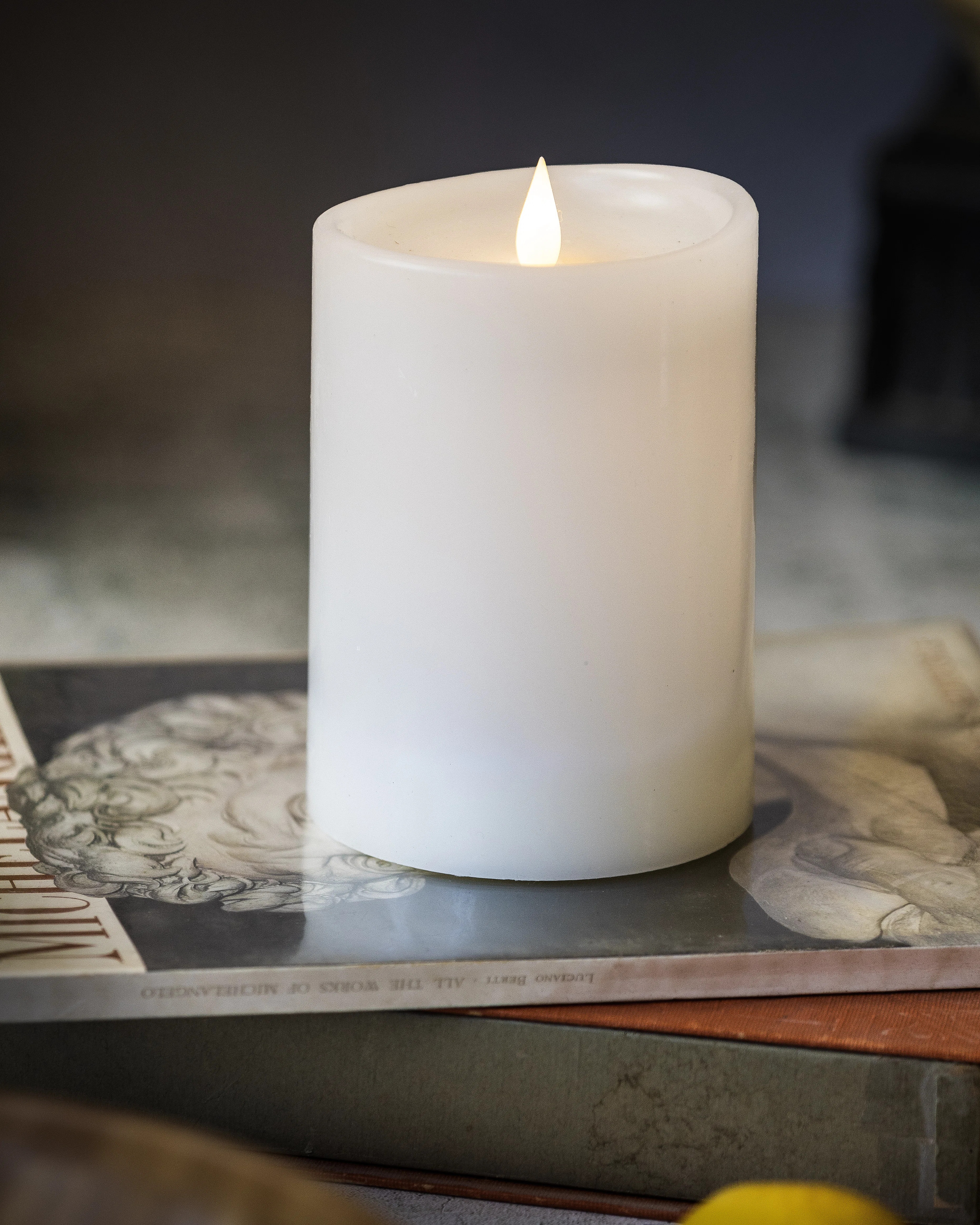 Classic Real Wax Body Flickering Flameless Battery Powered LED Pillar Candle | Wayfair North America