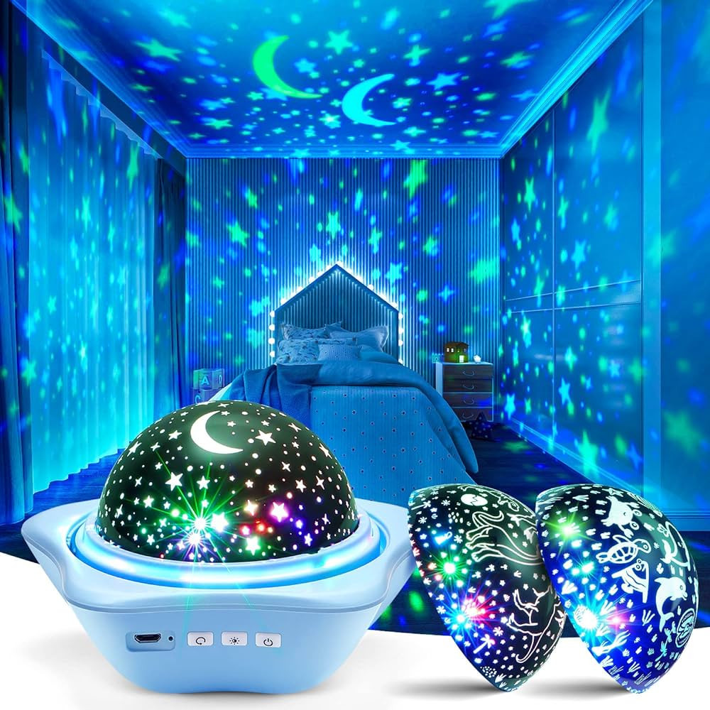 One Fire Night Light for Kids, 48 Lighting Modes Star Lights for Bedroom, 360° Rotating+3 Films ... | Amazon (US)