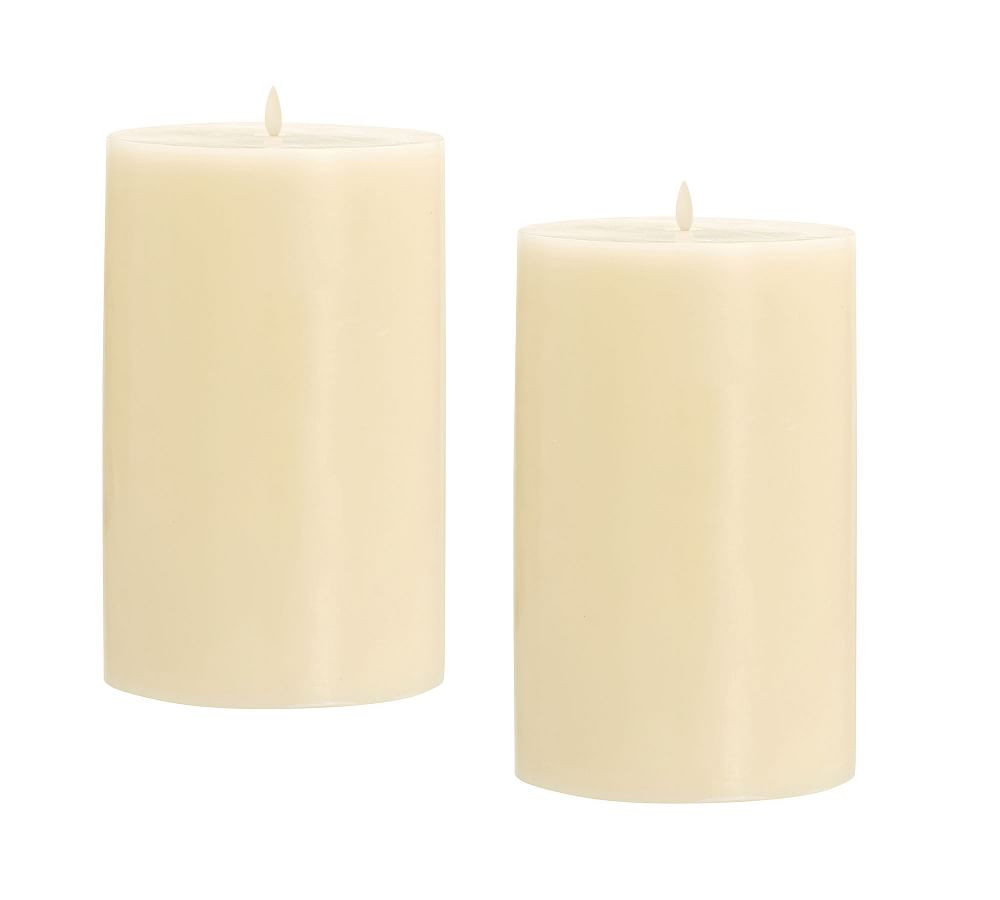 Premium Flickering Flameless Wax Pillar Candle | Pottery Barn (US)