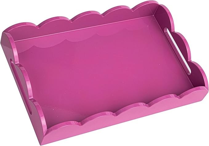 Creative Co-Op Wide Wood Tray, Fuchsia | Amazon (US)