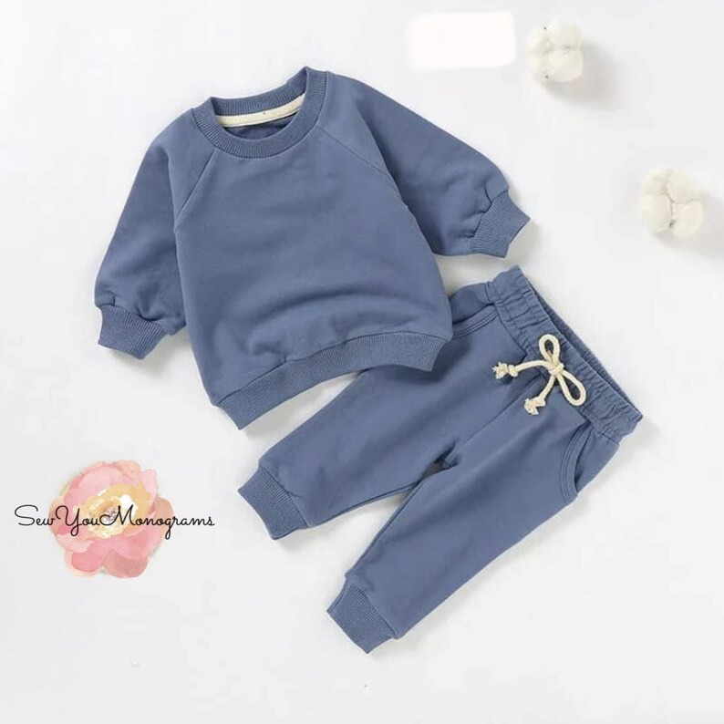 Monogrammed baby sweatshirt and pants, baby jogger set, boy sweatshirt, girl sweatshirt, sweatshi... | Etsy (US)