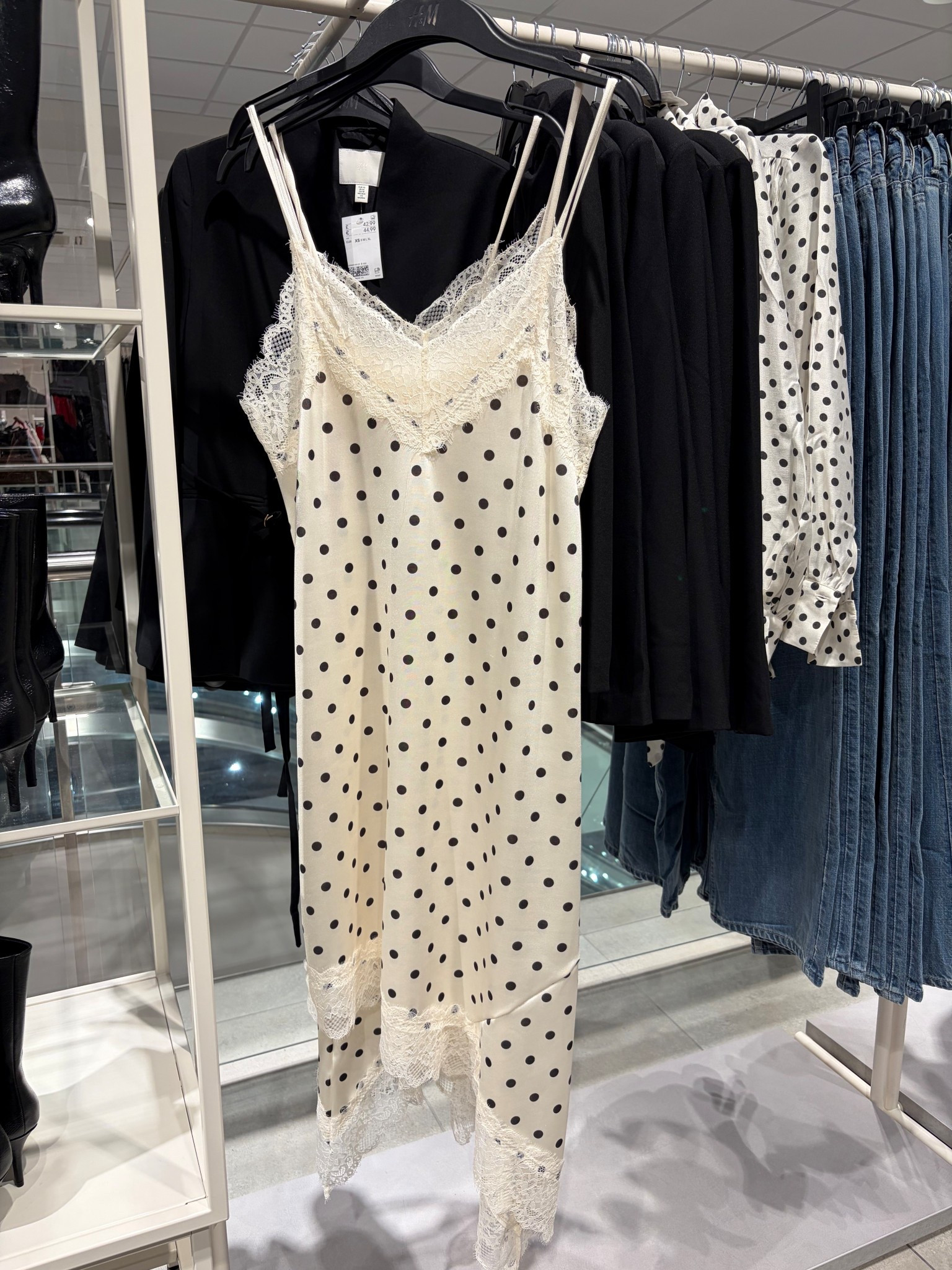 Gorgeous spotty cami slip dress 😍✨ new in at H&M 🪩🥂 #handm #slipdress #camidress #newin 

#LTKFashionMonth #LTKdatenight #LTKuk