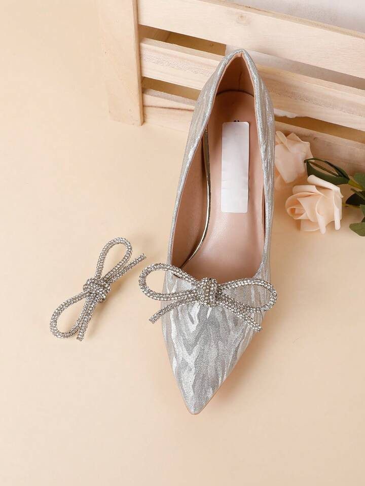 1pair White Rhinestone Decor Butterfly Shaped Shoe Clips For Diy Heels & Flats, Detachable | SHEIN