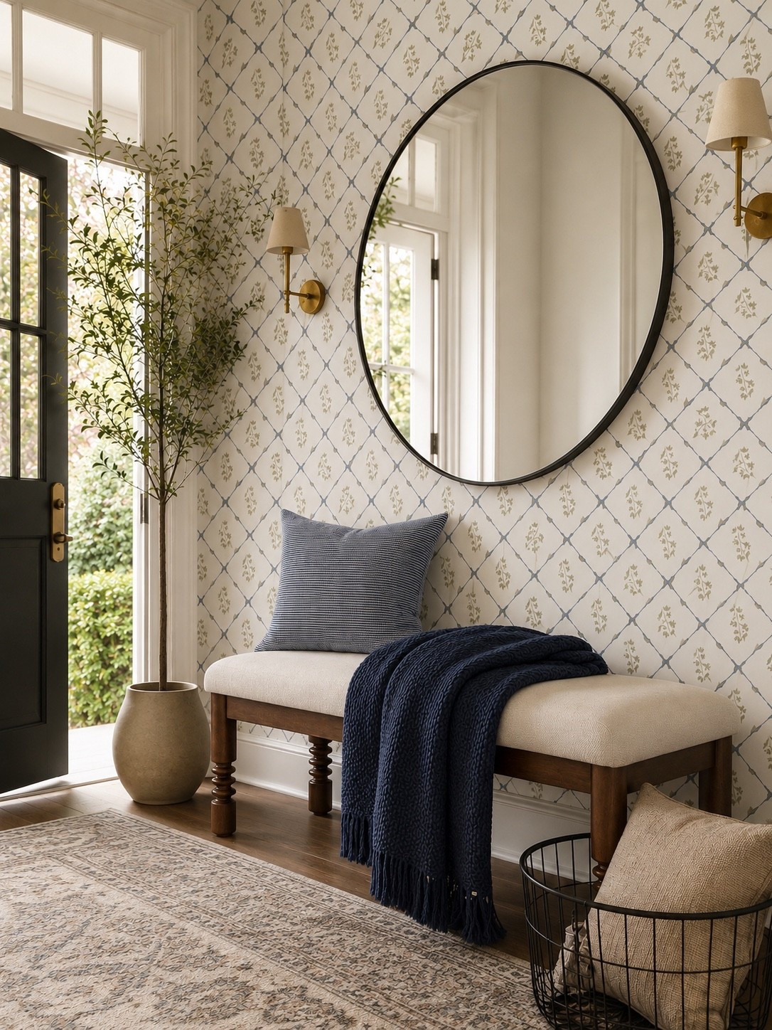 Elevated Entryway Inspiration ✨

Your entryway sets the tone for the entire home, and this timeless design does it beautifully. Soft patterned wallpaper, warm wood accents, layered textiles, and classic blue touches create a welcoming space that feels both polished and inviting from the moment you walk through the door.

Follow @farmtotablecreations on Instagram for more cozy home finds and trending decor.

#LTKHome #EntrywayDecor #FoyerInspiration #NeutralHome #BlueAndWhiteDecor #HomeStyling #TraditionalHome #InteriorInspiration #WallpaperLove #CozyHome #TimelessDesign #LTKFinds #FarmToTableCreations

#LTKHome #LTKSaleAlert