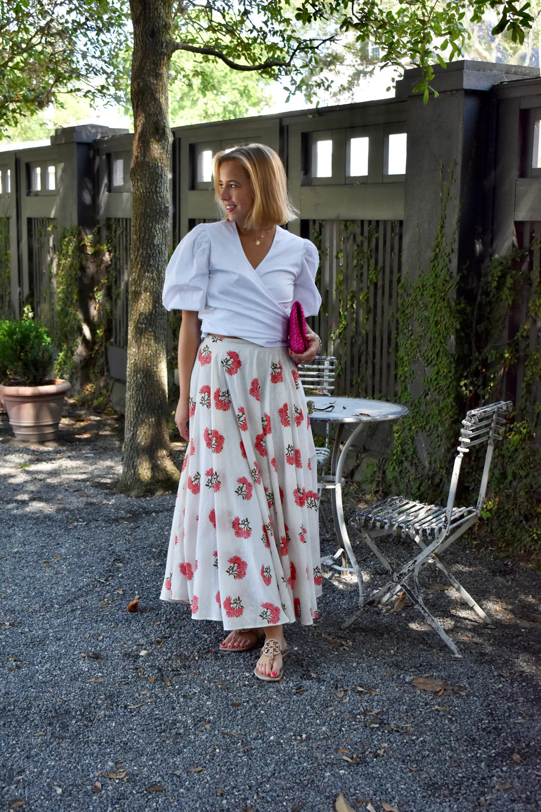 Fiona Midi Skirt Poppy Floral | Madison Mathews