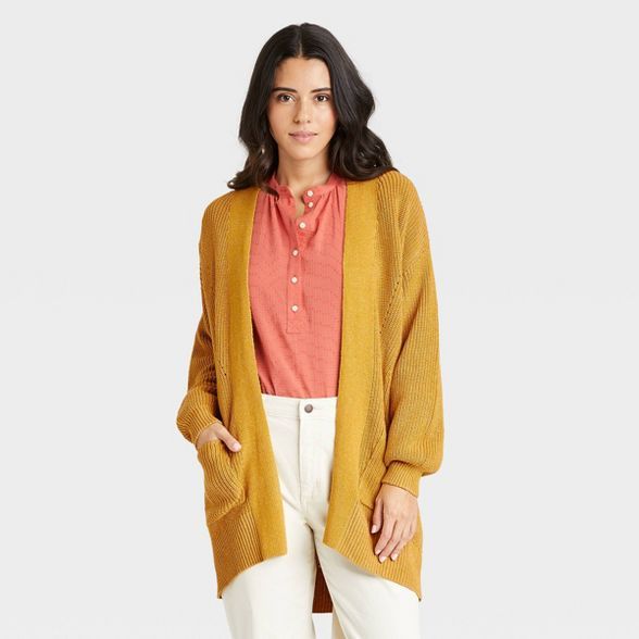 Women's Open Layering Cardigan - Universal Thread™ Gold | Target