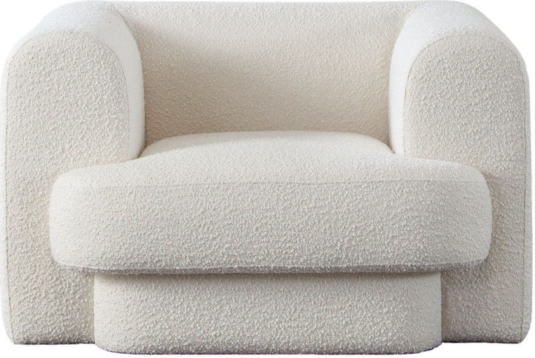 Form Chair In Ivory Boucle Fabric | 1stopbedrooms