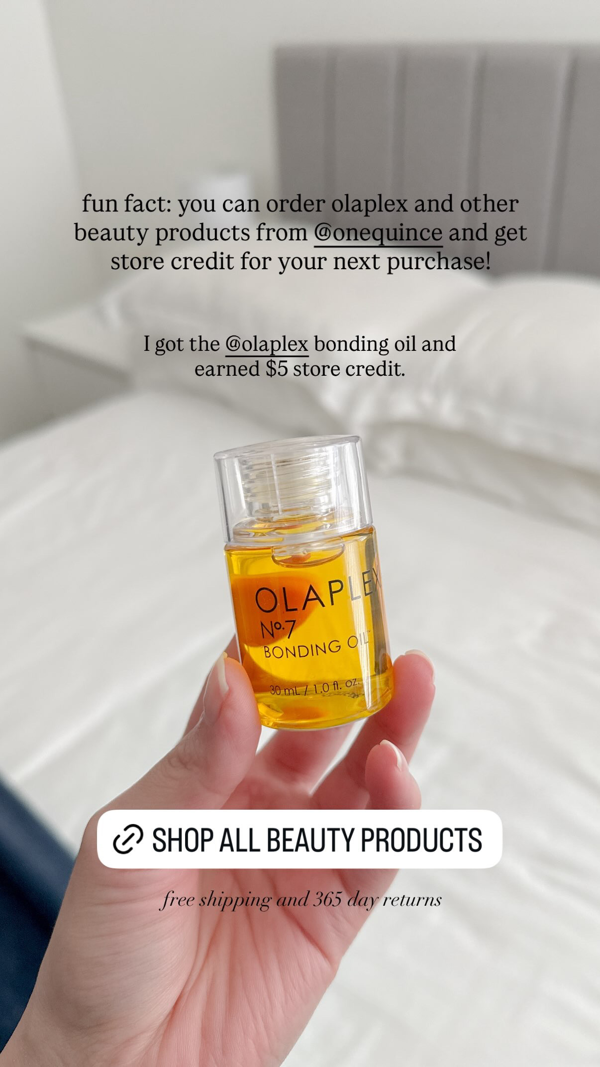 My favorite hair oil from @olaplex

I bought it from @Quince and earned $5 in store credit!

They also have FREE shipping and 365 returns 

 #LTKmorningroutine #LTKSaleAlert #LTKBeauty