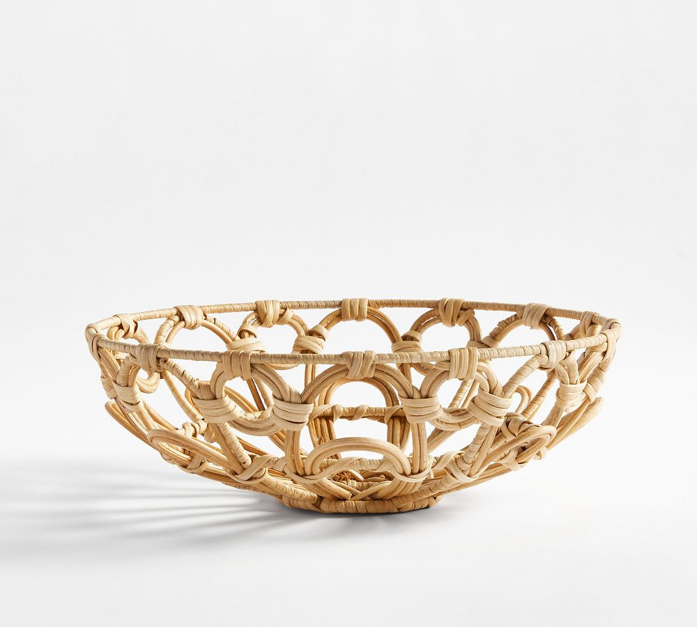 Monique Lhuillier Antibes Handwoven Wicker Serve Bowl | Pottery Barn (US)