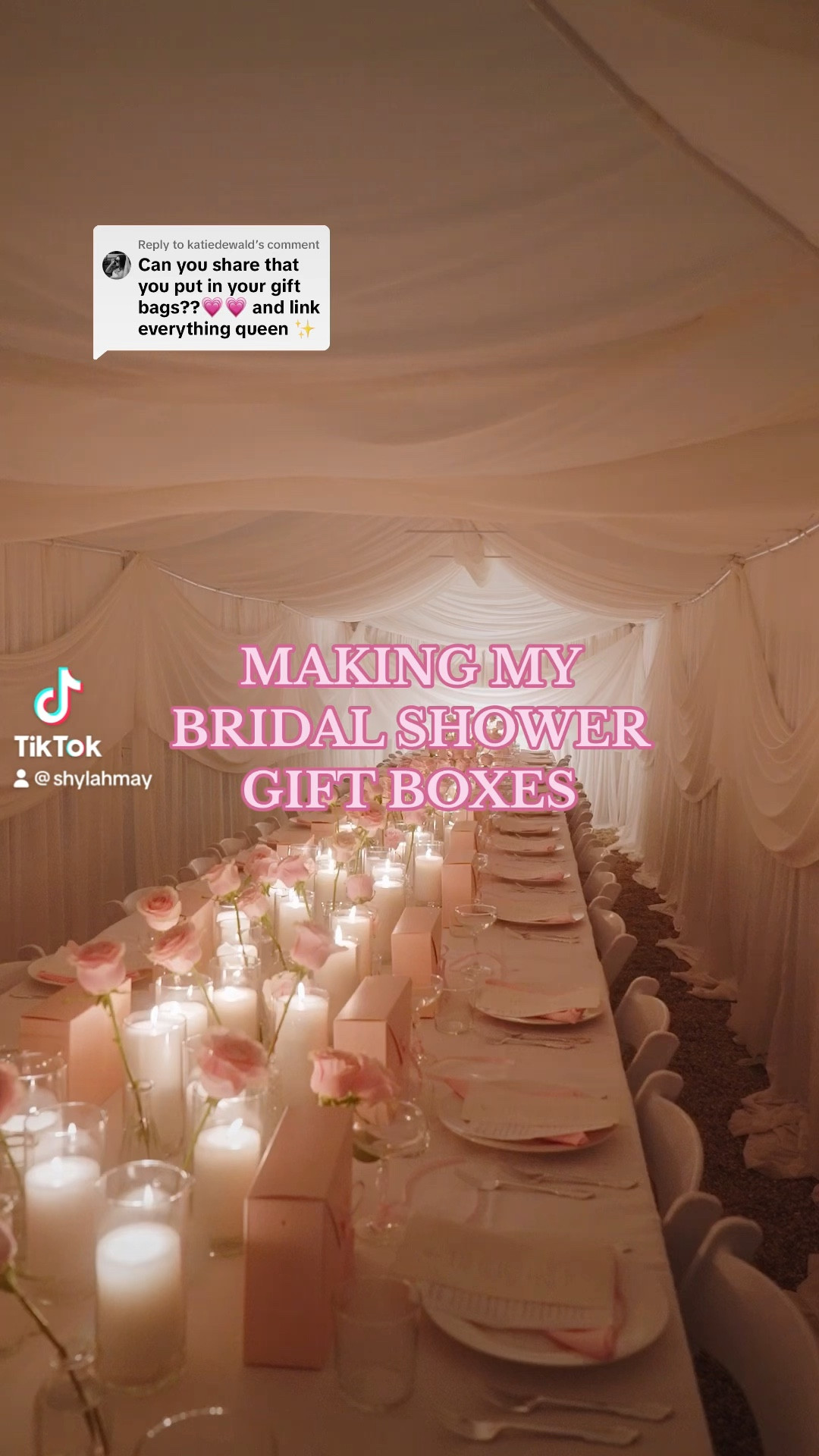 Bridal shower gift box details 