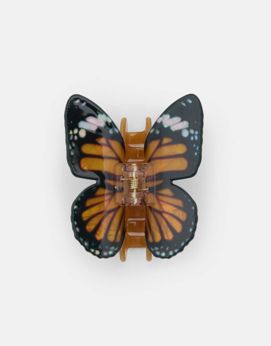 Pull&Bear Butterfly hair clip in yellow | ASOS (Global)