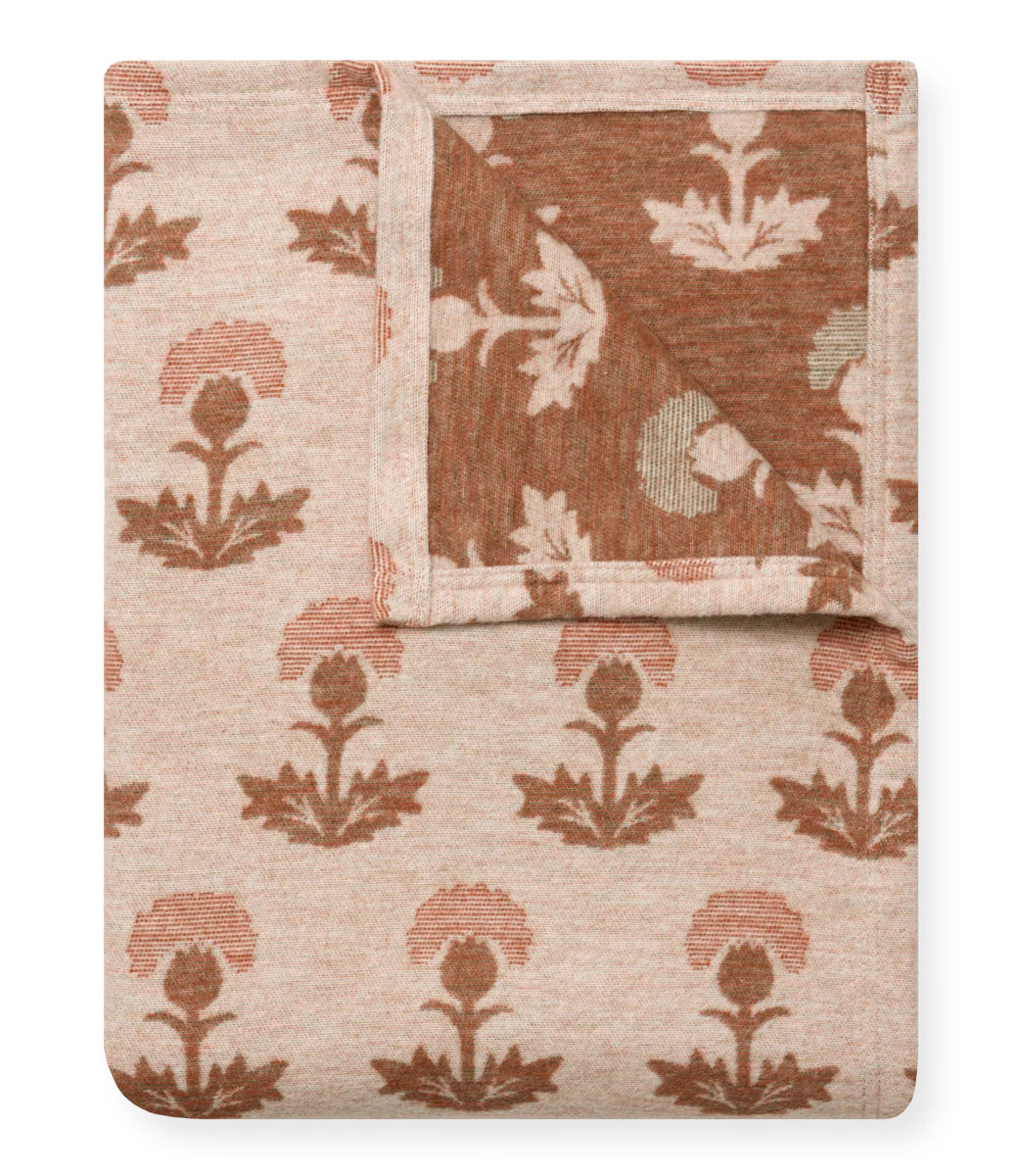 Thistle Blockprint Lightweight Throw Blanket | ChappyWrap | ChappyWrap