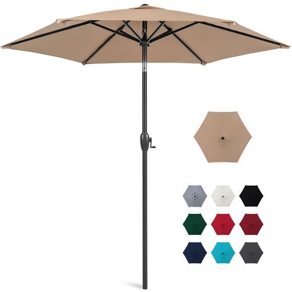 Best Choice Products 7.5ft Heavy-Duty Outdoor Market Patio Umbrella w/ Push Button Tilt, Easy Cra... | Target
