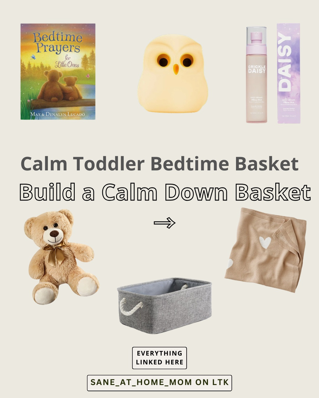 If you’re looking for a simple way to create a calm toddler bedtime routine, this is our exact Calm Down Basket.

As a Christian mom, creating a peaceful home environment matters deeply to me. Gentle lighting, soft textures, and predictable rhythms help little ones feel secure and ready for rest.

Our basket includes:
• A warm bedside lamp (2700K soft light)
• Cozy layered blanket
• One consistent bedtime book
• A small comfort object
• A simple sensory cue for winding down

These aren’t just products — they’re signals to the body that the day is done.

If evenings have felt overstimulating, start with lighting. It makes the biggest difference.

Tap to shop the full Calm Down Basket and create softer nights in your home 🤍

#ChristianMom #FaithFilledHome #ToddlerBedtimeRoutine #IntentionalMotherhood #CalmHome

#LTKHome #LTKmomlife #LTKKids