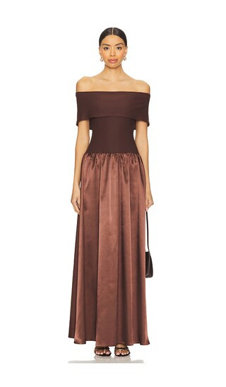 Jolie Maxi Dress in Brown | Revolve Clothing (Global)