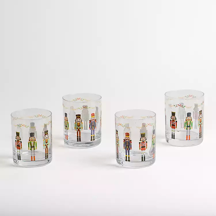 Nutcracker Glass Tumblers, Set of 4 | Kirkland's Home